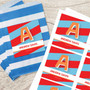 Brilliant Initial Red Gift Label Set