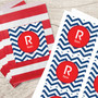 Chevron Navy & Red Gift Label Set