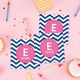 Chevron Blue & Pink Gift Label Set
