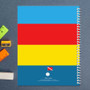 Spark & Spark Under the Sea Boy Kids Notebook, colorful striped notebook with a hook and loop spiral binding.