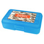 Spark & Spark Brown Camouflage Personalized Pencil Box, blue plastic pencil case with a camouflage pattern label and name 'DANIEL' on top.