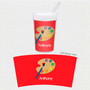 Spark & Spark Ready For Art Toddler Cup, a red cup featuring an artist palette design with colorful paint blobs and a paintbrush, personalized with the name Anthony.