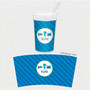 Spark & Spark Cute Undersea Creatures Toddler Cup, personalized blue cup with fish and crab illustrations and name Kyle on it.