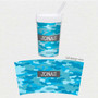 Spark & Spark Blue Camouflage Toddler Cup, personalized with the name JONAS on the cup and matching camouflage design.