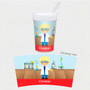 Spark & Spark Cool Scientist Boy Toddler Cup, colorful kids' cup featuring a cartoon scientist boy with lab equipment and test tubes design, personalized with the name Christian.