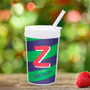 Spark & Spark Brilliant Initial Green Toddler Cup, customizable cup with a large red Z and green and blue background, personalized with the name Zachary, suitable for young children.