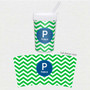 Chevron Green And Blue Toddler Cup