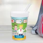 Spark & Spark Boy Doctor's Visit Toddler Cup, children's toy cup featuring a colorful design of a young boy doctor and a girl patient, personalized with the name Lucas.