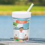 Spark & Spark A Chef's Taste Boy Toddler Cup, travel-friendly cup with a chef design and a straw, personalized with the name Oliver.