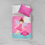 Spark & Spark Fairy Girl Sherpa Blanket, pink and blue children's blanket with a fairy girl and personalized name 'Sophia' design.