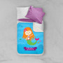 Spark & Spark Cute Mermaid Sherpa Blanket, colorful children's blanket featuring a mermaid design with personalized name Stella and ocean theme.