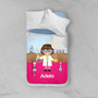Cute Scientist Girl Sherpa Blanket