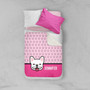 Spark & Spark Fun & Cute Dog Pink Sherpa Blanket, personalized with a cartoon dog face and the name Jennifer, featuring pink paw print pattern.
