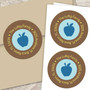 Blue Apples greetings label