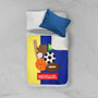 Spark & Spark My Love For Sports Sherpa Blanket, colorful sports-themed blanket with various sports balls and a personalized name tag.