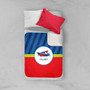 Spark & Spark Airplane Ride Sherpa Blanket, children's duvet with airplane design and personalized name 'Owen' on the front.