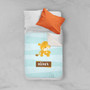 Spark & Spark Cute Baby Cheetah Sherpa Blanket, colorful children's plush blanket with a cartoon cheetah and the name Oliver on it, perfect for babies and toddlers.