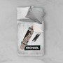Spark & Spark Cool Boy Skateboard Sherpa Blanket, a soft, cozy blanket featuring a skateboard design with the name 'Michael'.