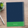 SparkGreetings® Nautical Anchor Writing Journal, navy blue cover with a chevron pattern and green band at the bottom with the brand logo.