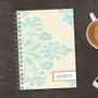 SparkGreetings® Tapestry Pattern Writing Journal, personalized with the name Jessica, featuring a blue floral tapestry design on a cream background.