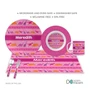 Spark & Spark Dinosaur Trails Girl Custom Plate for Girls, pink dinosaur-patterned dinnerware set with utensils, mug, plate, and placemat personalized with the name Meredith.