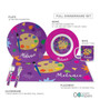 Spark & Spark Ready for Art Girl Custom Plate for Girls, colorful dinnerware set featuring a plate, bowl, mug, and accessories with paintbrush and palette design.