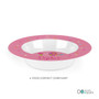 Spark & Spark Birthday Pop Kids Bowl, pink children's bowl with colorful confetti and birthday-themed decorations, personalized with the name 'Sophie' for birthday celebrations.