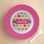 Spark & Spark Macaron Party Kids Bowl, colorful children's bowl with macaroon pattern and personalized name Gabriela