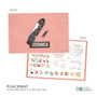 Spark & Spark Urban Skate Pink Kids Bowl Placemats, colorful educational placemats with alphabet, numbers, and map designs for children.