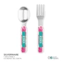 Spark & Spark Pink Camouflage Kids Bowl, children’s stainless steel spoon and fork with pink camouflage handles