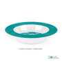 Spark & Spark Aqua Camouflage Kids Bowl, a child's bowl with a teal camouflage pattern around the rim.