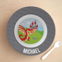 Spark & Spark Dragon Quest Kids Bowl featuring a colorful design with a red dragon and a castle scene.
