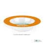 Spark & Spark Urban Gecko Kids Bowl, white bowl with an orange rim and personalized name 'Michael' on the edge, designed for children and made with food contact compliant material