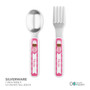 Spark & Spark Sweet & Yummy Pink Kids Placemat, pink and white kids cutlery set with ice cream and waffle cone design on the handles.