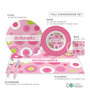 Spark & Spark Circles and Circles Pink Kids Placemat, a pink placemat with circles design, personalized with the name Antonella.