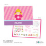 Bubblegum Girl Custom Placemat for Girls