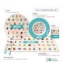 Spark & Spark Animal ABC Beige Kids Placemat, educational placemat featuring colorful animal alphabet illustrations for children.