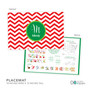 Red Xmas Chevron Kids Placemat
