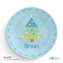 Modern Xmas Tree - Blue Kids Placemat
