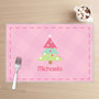 Modern Xmas Tree - Pink Kids Placemat