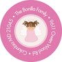 Christian Little Angel Girl Round Address Labels