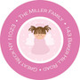 Sweet Little Pink Angel Round Return Address Labels