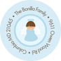 Christian Little Angel Boy Round Address Labels