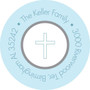 Blue Frame Squares Round Return Address Labels