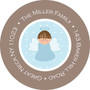 Sweet Little Blue Angel Round Return Address Labels