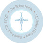 Two Bold Blue Panels Address Return Labels