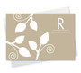 Beautiful Stationery Note Cards Personalized | Poised Leaves - Khaki