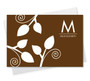 Fantastic Cool Note Card Designs | Poised Leaves - Brown