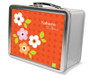 Preppy Flowers Orange Metal Lunchbox