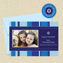 Shown with optional light blue envelope and matching return address label